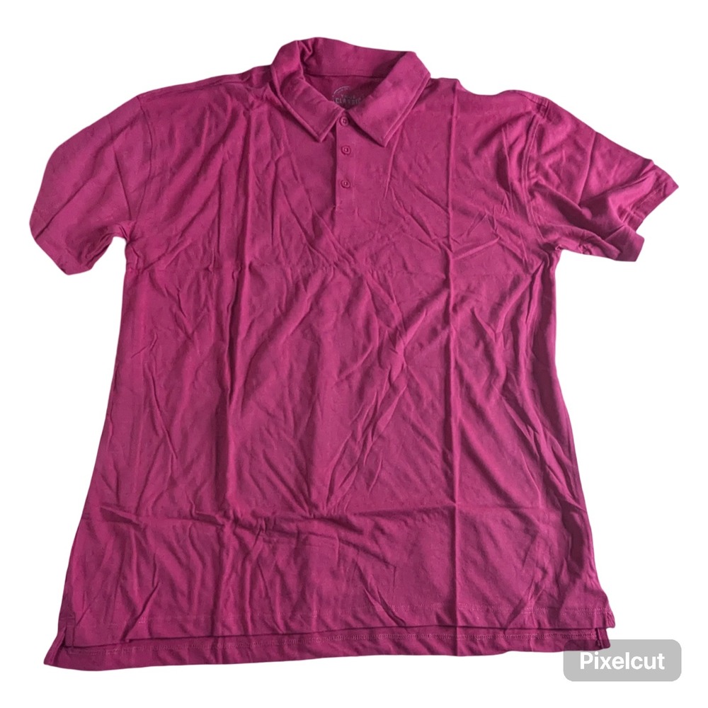 True Classic Mens XL Short Sleeve Polo Shirt Magenta Pink Collared Tee